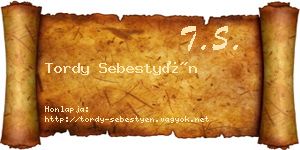 Tordy Sebestyén névjegykártya